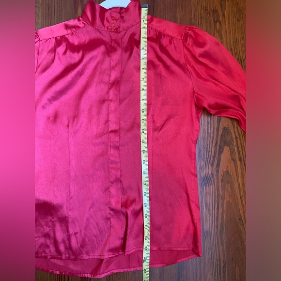 Vintage 1970s Diane Von Furstenberg Studio 54 Red Button Down blouse Disco 8 - Picture 8 of 8